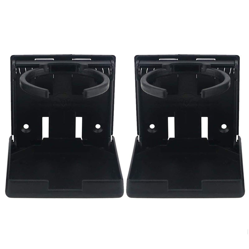 Ogrmar 2PCS Adjustable Folding Drink Holder/Adjustable Cup Holder for Marine/Boat/Caravan/Car/Trucks/RVs/Vans (Black) - Image 1